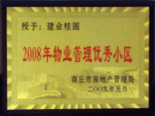 2009年1月6日，商丘桂園榮獲"商丘市物業(yè)管理優(yōu)秀小區(qū)"稱號。